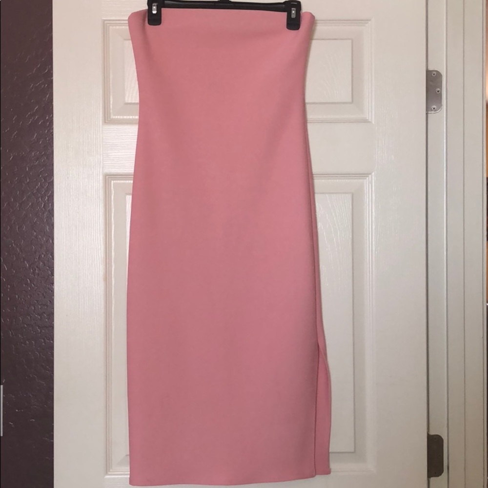 Bandage pink strapless dress